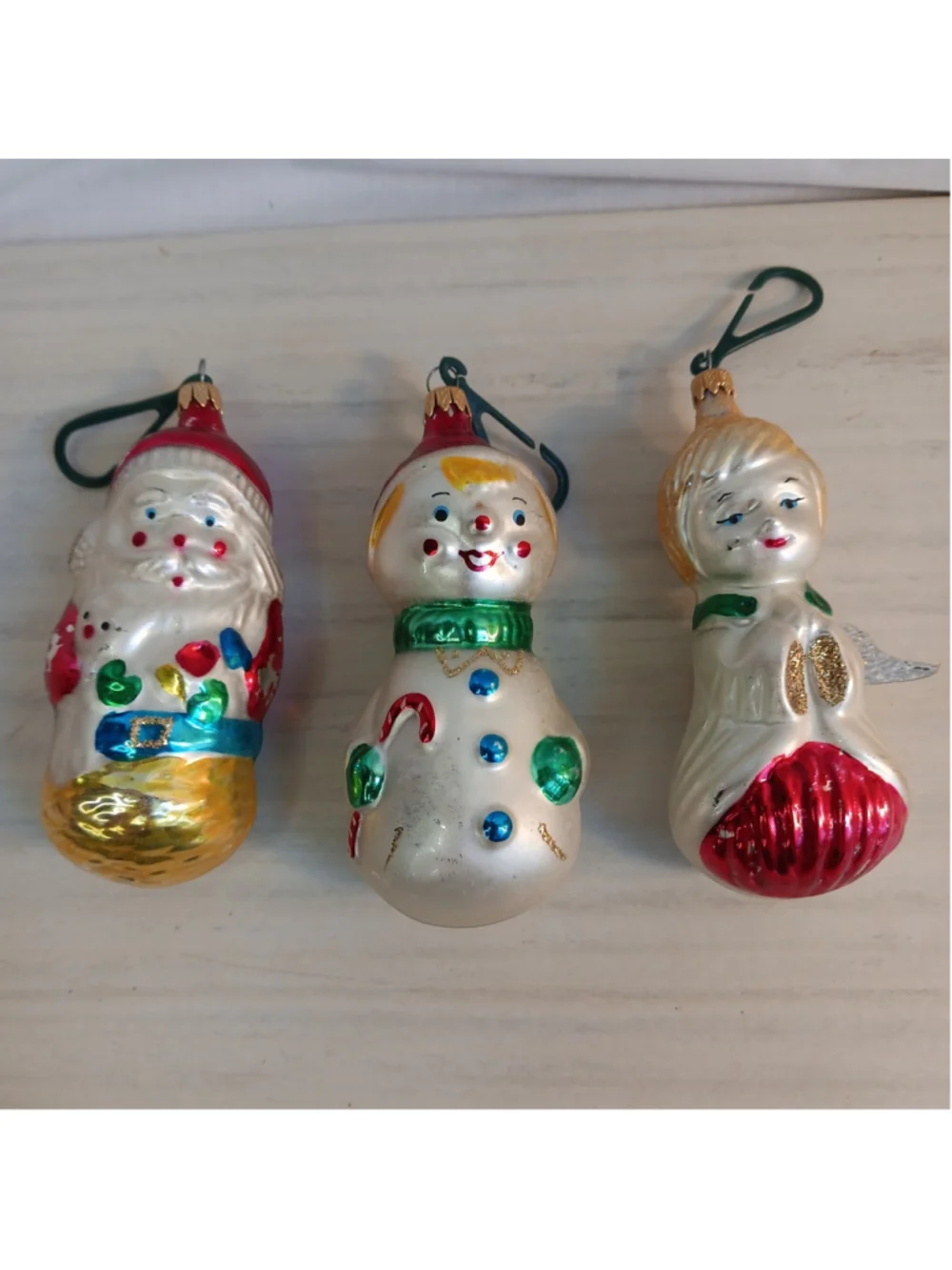VTG Kurt S. Adler Traditional BLOWN Glass Ornaments Snowman Santa Angel